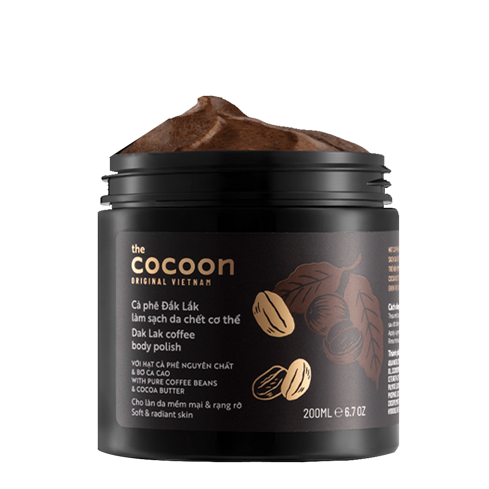 COCOON DAKLAK COFFEE BODY POLISH 200ml Cà Phê Đắk Lắk Làm Sạch Da Ch