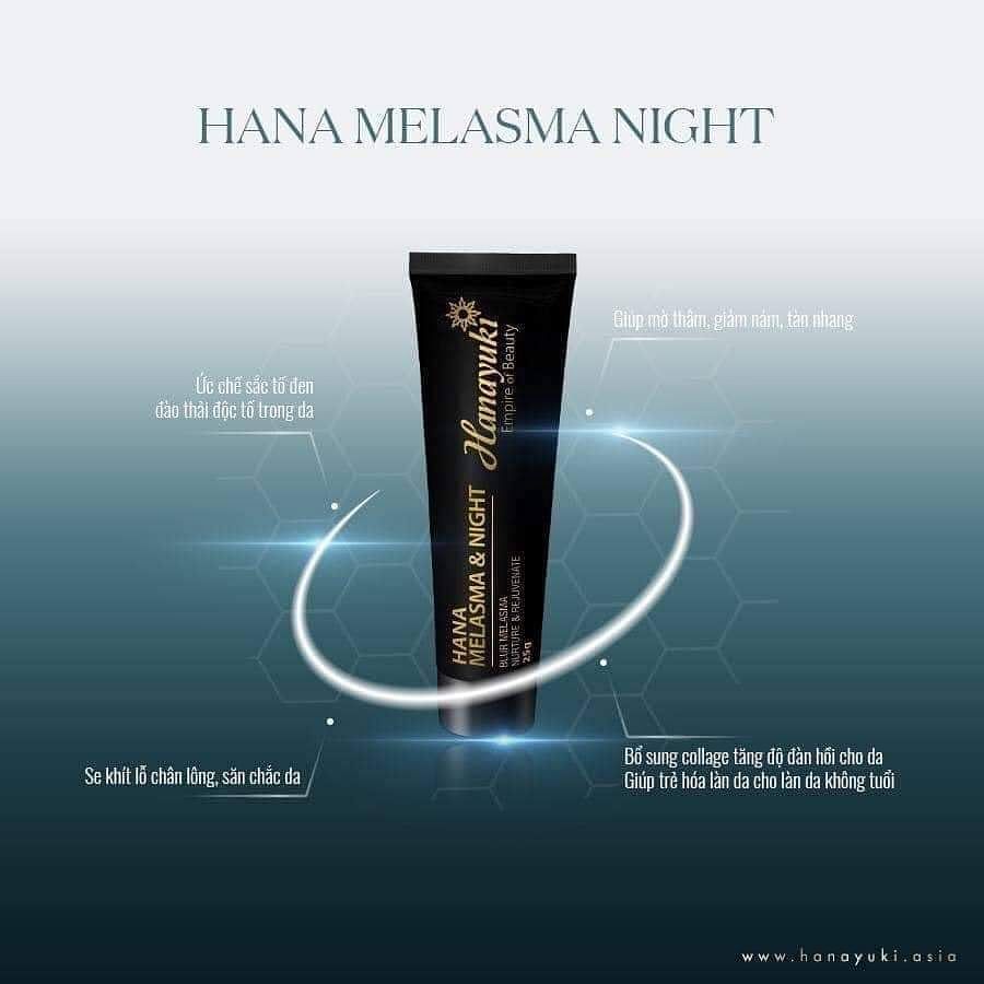 
                  
                    HANAYUKI MELASMA & NIGHT - Kem Trị Nám Ban Đêm Hanayuki
                  
                