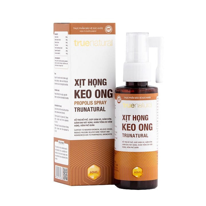 
                  
                    TrueNatural Propolis ( Honey ) Throat Spray - Xịt Họng Keo Ong
                  
                